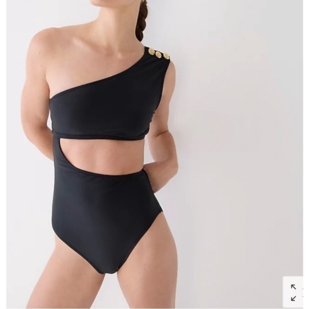 Jcrew navy one shoulder bathing suit